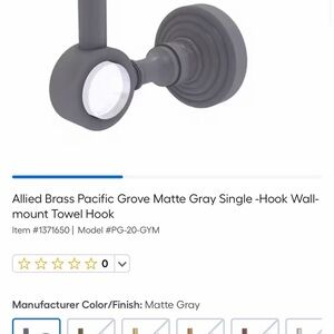 Matte Gray Wall Hook